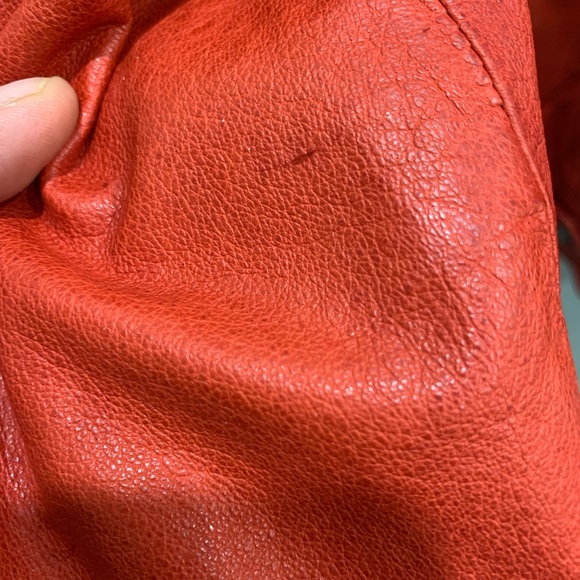 Danier, red genuine leather jacket, size 12 - Picture 7 of 9